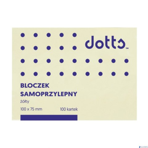 Bloczek samoprzylepny DOTTS 75x100 żółty 100 kartek (NS100/75/D) Bloczek samoprzylepny DOTTS 75x100 żółty 100 kartek (NS100/75/D)