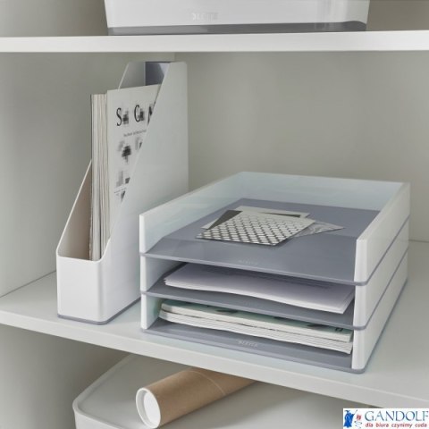 Półka na dokumenty LEITZ WOW dwukolorowa biała 53611001
