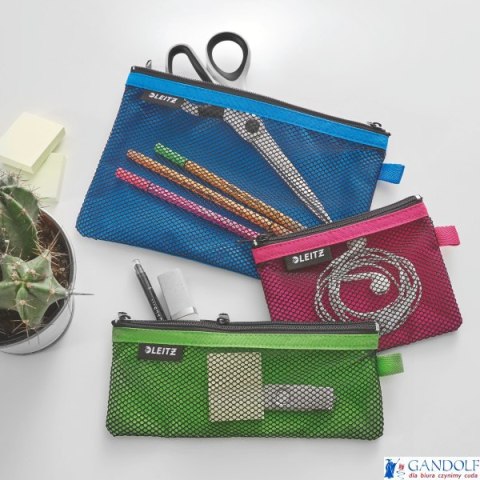 Koszulka z suwakiem z dwoma przegródkami Leitz WOW, rozmiar M, różowa 40120023