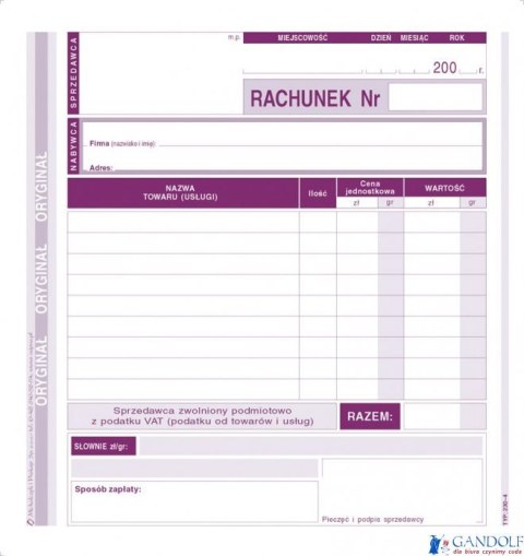 230-4 Rachunek MICHALCZYK&PROKOP 2/3 A5 80 kartek 230-4 Rachunek MICHALCZYK&PROKOP 2/3 A5 80 kartek