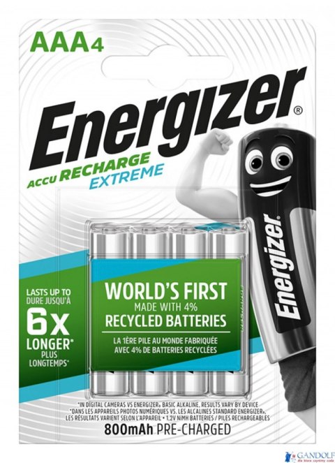 Bateria akumulatorek ENERGIZER HR3 AAA (4szt) 800mAh Bateria akumulatorek ENERGIZER HR3 AAA (4szt) 800mAh
