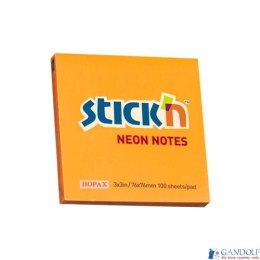 Bloczek STICKN 76x76mm pomarańczowy neonowy 100k 21164 STICKN