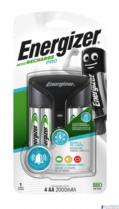 Ładowarka PRO Charged + 4szt. akumulatorków POWER PLUS AA 2000mAh ENERGIZER Ładowarka PRO Charged + 4szt. akumulatorków POWER PLUS AA 2000mAh ENERGIZER