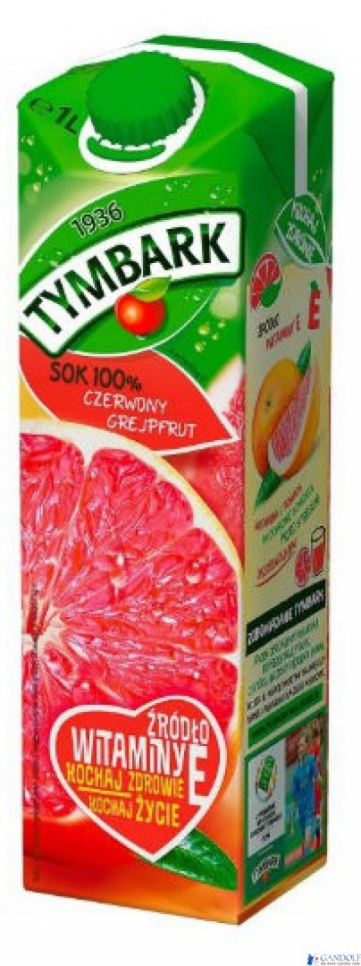 Nektar TYMBARK z czerwony grejpfrut 100% 1L KARTON Nektar TYMBARK z czerwony grejpfrut 100% 1L KARTON