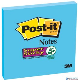 Bloczek samoprzylepny POST-IT Super Sticky (654-6SS-EB), 76x76mm, 1x90 kartek, niebieski