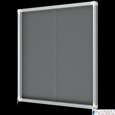 Gablota filcowa Nobo Premium Plus 12xA4, szara (drzwiczki przesówne) 1915337