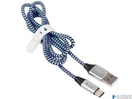 Kabel USB 2.0 TYPE-C A MALE 1m czarno-niebieski TRACER TRAKBK46266