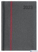 Kalendarz A-4 CLASSIC książkowy (C1), 14 - szary fabric / wstawka tekstylna 2025 TELEGRAPH