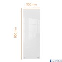 Mała podłużna szklana tablica suchościeralna Nobo Home 300x900mm, biała 1915604