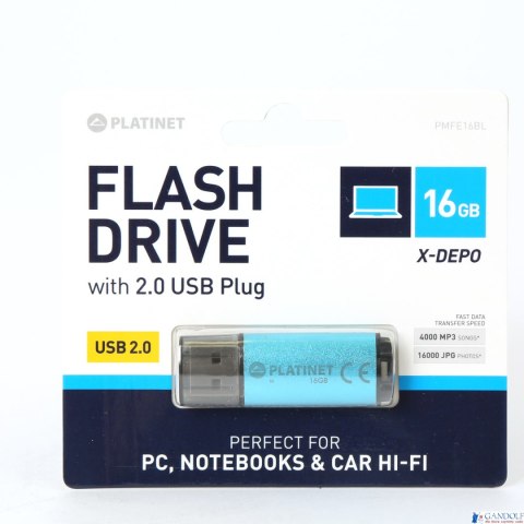 Pendrive USB 2.0 X-Depo 16GB niebieski PLATINET PMFE16BL Pendrive USB 2.0 X-Depo 16GB niebieski PLATINET PMFE16BL