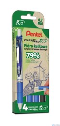 Pióro kulkowe ENERGEL ECO (kpl. 4szt - czarny, 3x niebieski) BL77E-ST4ACCCPL PENTEL