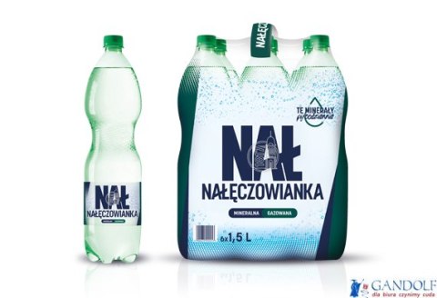 Woda NAŁĘCZOWIANKA gazowana 1.5L butelka PET zgrzewka 6 szt.