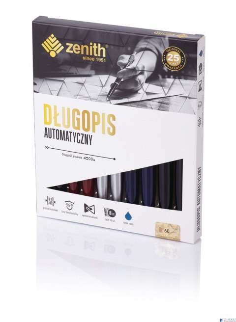 Długopis automatyczny Zenith 60 - box 10 sztuk, mix kolorów, 4601000 Długopis automatyczny Zenith 60 - box 10 sztuk, mix kolorów, 4601000