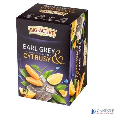 Herbata BIG-ACTIVE EARL GREY CYTRUSY 20 kopert/40g czarna Herbata BIG-ACTIVE EARL GREY CYTRUSY 20 kopert/40g czarna