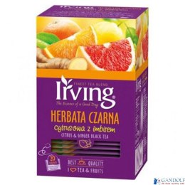 Herbata IRVING cytrusowa z imbirem 20 kopert 1,5g czarna