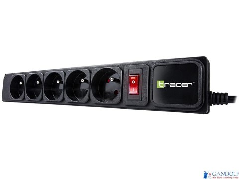 Listwa zasilająca TRACER PowerGear 3,0 m czarna (5 gniazd) TRALIS46844 Listwa zasilająca TRACER PowerGear 3,0 m czarna (5 gniazd) TRALIS46844