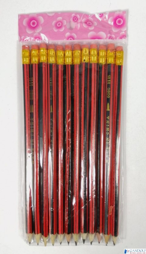 Ołówek z gumką HB (12szt) AMALP1601 S-918