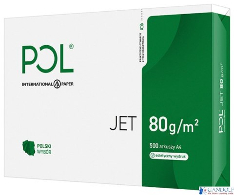 Papier xero A4 POLJET 80g klasa białości A 166 karton 5 ryz Papier xero A4 POLJET 80g klasa białości A 166 karton 5 ryz