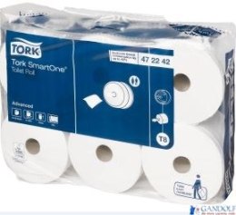 Papier toaletowy TORK SmartOne midi JUMBO biały makulatura z celulozą 207m (6) T8 472242 do doz.680000.