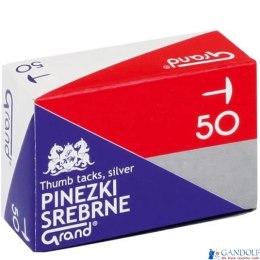 Pinezki srebrne plastikowe 50szt 110-1636 GRAND