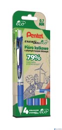 Pióro kulkowe ENERGEL ECO (kpl. 4szt - czerwony, 3x niebieski) BL77E-ST4BCCCPL PENTEL