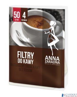 Filtr do kawy nr 4 , 50 sztuk ANNA ZARADNA