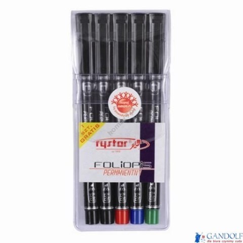 Foliopis permanentny FM-10 RYSTOR komplet 5sztuk w etui. 438-528 Foliopis permanentny FM-10 RYSTOR komplet 5sztuk w etui. 438-528