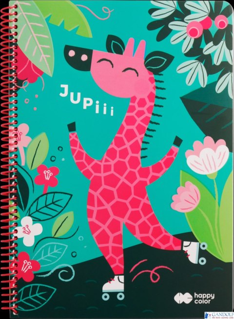 Kołonotatnik AFRYKANKI 4, A4, 80k, kratka, 80g/m2, Happy Color HA 4742 2030-AF4