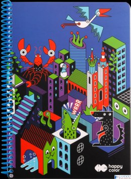 Kołonotatnik ME&CITY 2, B5, 80k, kratka, 80g/m2, Happy Color HA 4742 1825-ME2