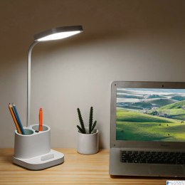 Lampka biurkowa, akumulator, led PLATINET 5W biała, przybornik na długopisy, ładowarka, PEN HOLDER PDL008