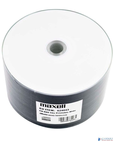 Płyta MAXELL CD-R 700MB 52x (50szt) PRINTABLE white do nadruku, SP shrink, bulk 624043 Płyta MAXELL CD-R 700MB 52x (50szt) PRINTABLE white do nadruku, SP shrink, bulk 624043