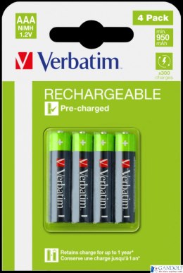 Akumulatory VERBATIM HR3 AAA 950 mAh BLISTER 4szt. 49514