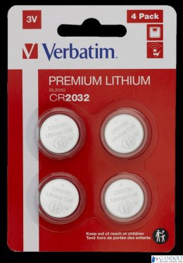 Baterie VERBATIM LITHIUM CR2032 3V BLISTER 4szt. 49533