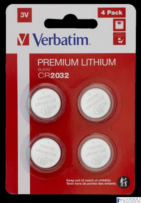 Baterie VERBATIM LITHIUM CR2032 3V BLISTER 4szt. 49533 Baterie VERBATIM LITHIUM CR2032 3V BLISTER 4szt. 49533