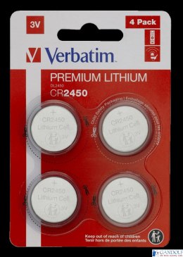 Baterie VERBATIM LITHIUM CR2450 3V BLISTER 4szt. 49535