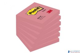 Bloczek samoprzylepny POST-IT (654-PNK), 76x76mm, (6szt) 1x100 kartek, jaskrawy różowy