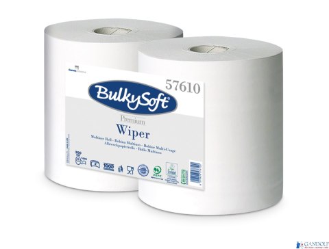 Czyściwo papierowe BULKYSOFT Premium, 2 warstwy, kolor biały, celuloza, długość 300m, idealne do szyb, (2 szt.) 57610 Czyściwo papierowe BULKYSOFT Premium, 2 warstwy, kolor biały, celuloza, długość 300m, idealne do szyb, (2 szt.) 57610