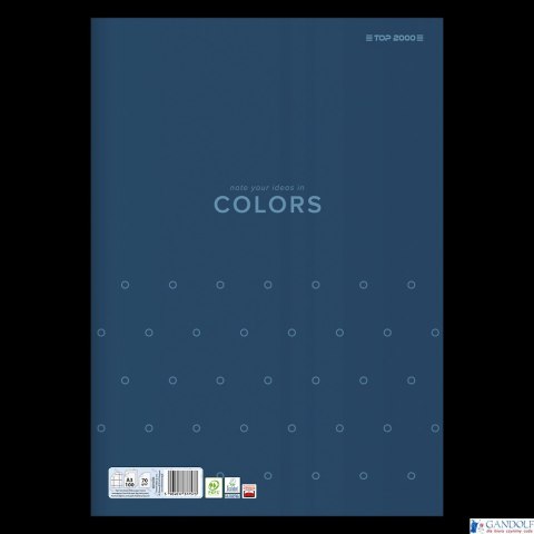 Papier kancelaryjny TOPCOLORS A3 100K 70G kratka niebieski 400169246 Top 2000