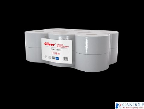 Papier toaletowy jumbo Cliver 130/1 makulatura szary (opak 12 szt.) 6231 Papier toaletowy jumbo Cliver 130/1 makulatura szary (opak 12 szt.) 6231