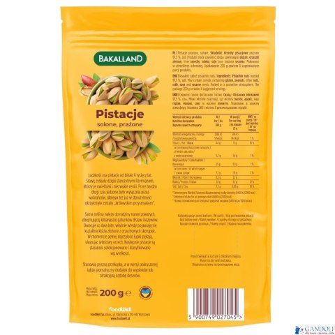 Pistacje prażone 200g BAKALLAND Pistacje prażone 200g BAKALLAND