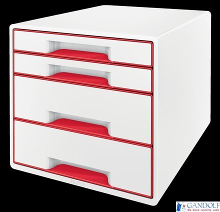 Pojemnik z 4 szufladami Leitz WOW, czerwony 52132026