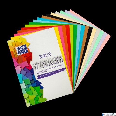 Blok papierów kolorowych i wycinanka OXFORD A4 10+5K 100G 400166084 Blok papierów kolorowych i wycinanka OXFORD A4 10+5K 100G 400166084