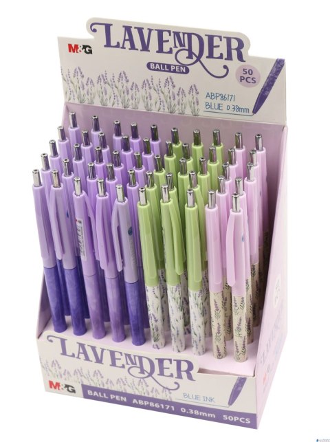 Długopis automatyczny Lavender, niebieski, różne motywy, 0.5mm, 50 sztuk w display-u, MG MG ABP86171 KP50 Długopis automatyczny Lavender, niebieski, różne motywy, 0.5mm, 50 sztuk w display-u, MG MG ABP86171 KP50