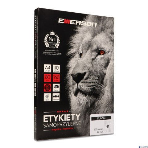 Etykiety A4 52,5x25,4mm białe 038 eta4525x254w EMERSON Etykiety A4 52,5x25,4mm białe 038 eta4525x254w EMERSON