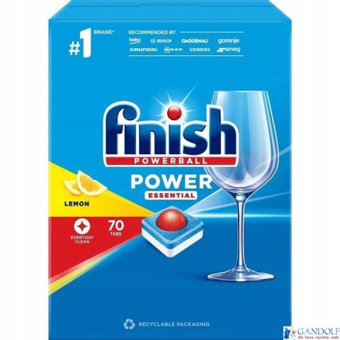 FINISH Tabletki do zmywarki POWER Essential Cytrynowy 70 szt. 11391 FINISH Tabletki do zmywarki POWER Essential Cytrynowy 70 szt. 11391