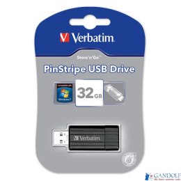 Pamięć Pendrive VERBATIM 32GB USB 2.0 czarny PINSTRIPE 49064