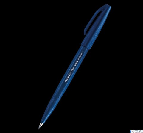 Pisak pędzelkowy do kaligrafii niebiesko-czarny SES15C-CAX PENTEL