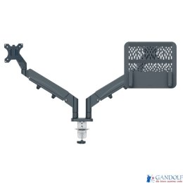 Podwójne ramię Leitz Ergo do monitora i laptopa, ciemnoszare 65380089