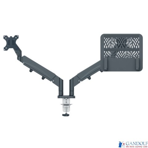 Podwójne ramię Leitz Ergo do monitora i laptopa, ciemnoszare 65380089