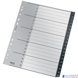Przekładki Recycle 1 - 20, A4, PP, czarne Leitz, 12110000